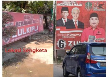 Caleg PDI-P Memasang Baliho Di Lokasi Tanah Sengketa “Sebut Dapat Izin Dari Kapolrestabes Makassar