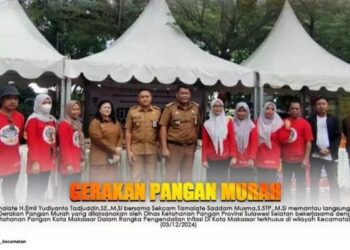 Camat Tamalate memantau langsung Pelaksanaan Gerakan Pangan Murah Dinas Ketahanan Pangan Provinsi Sulsel