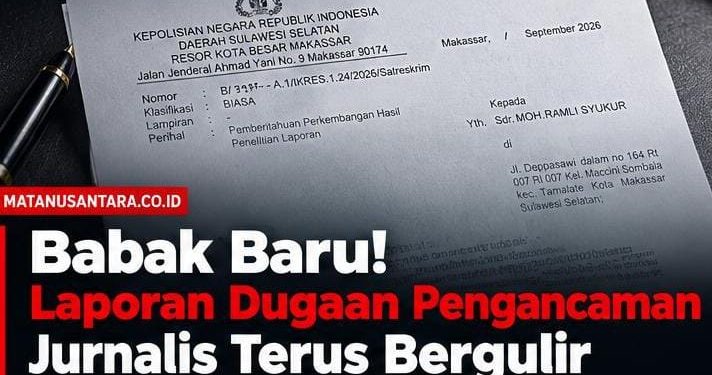 Laporan Atas Pengancaman Jurnalis Mata Nusantara Telah Masuk Proses Hukum