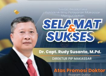 Raih Gelar Doktor, Dr. Capt. Rudy Susanto, M.Pd. Menjadi Inspirasi Baru di PIP Makassar