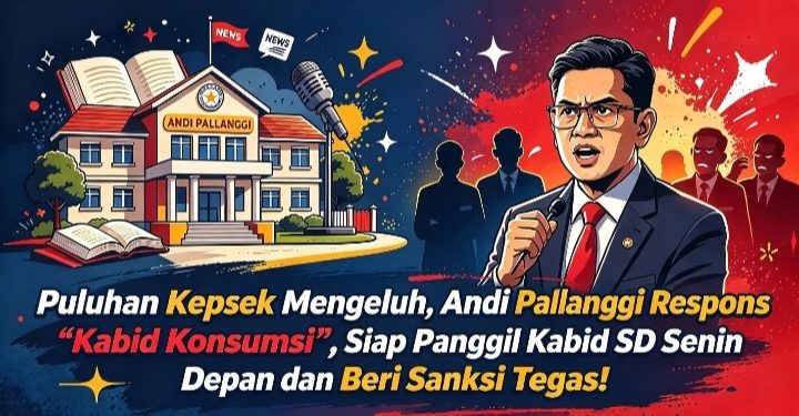 Puluhan Kepsek Mengeluh, Andi Pallanggi Respons “Kabid Konsumsi”, Siap Panggil Kabid SD Senin Pekan Depan dan Beri Sanksi Tegas!